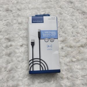 Insignia 6ft USB to USB-B Cable Cord for Printer Scanner Hard Drives NS-PC2ABU6